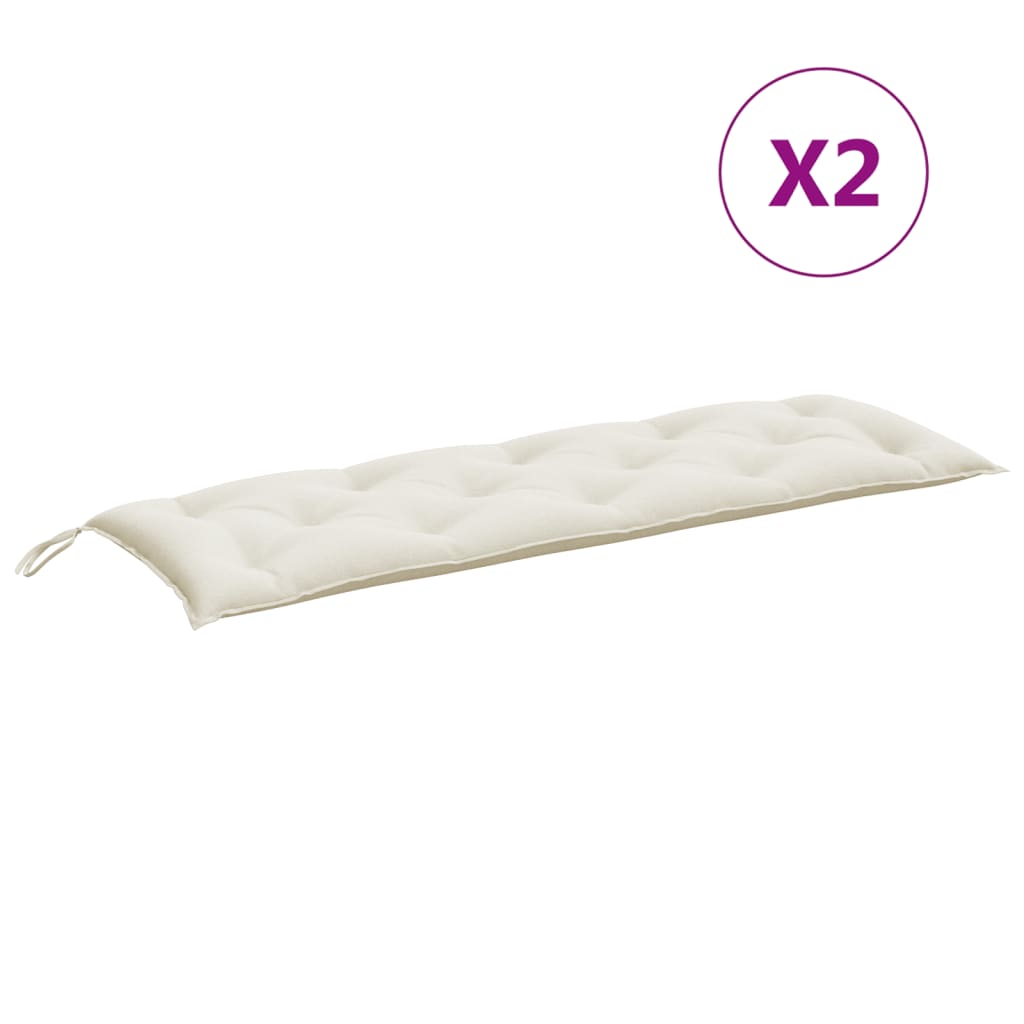 vidaXL Pernă bancă de grădină, 2 buc. melanj crem, 150x50x7 cm, textil vidaXL Pernă bancă de grădină, 2 buc. melanj crem, 150x50x7 cm, textil