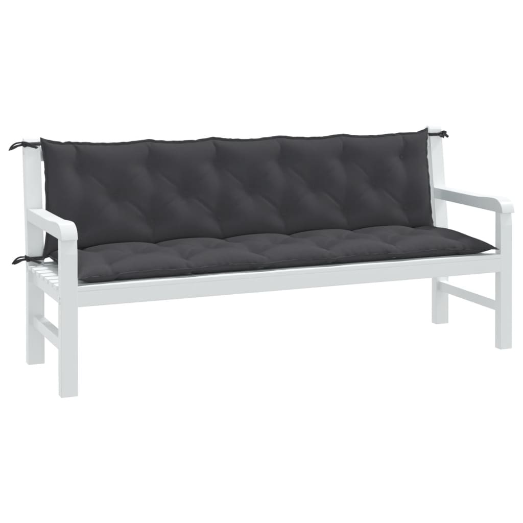 vidaXL Pernă bancă de grădină 2 buc melanj antracit 180x50x7 cm textil vidaXL Pernă bancă de grădină 2 buc melanj antracit 180x50x7 cm textil
