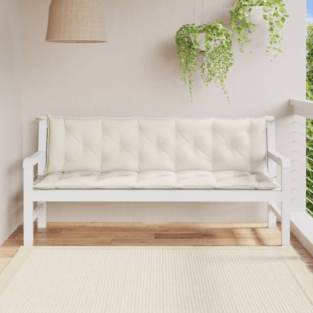 vidaXL Pernă bancă de grădină, 2 buc. melanj crem, 180x50x7 cm, textil vidaXL Pernă bancă de grădină, 2 buc. melanj crem, 180x50x7 cm, textil