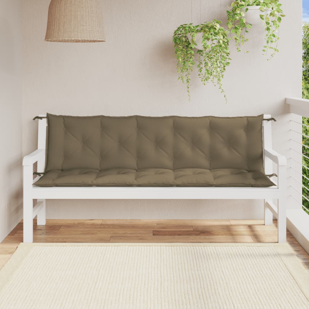 vidaXL Pernă bancă de grădină, 2 buc. melanj taupe, 180x50x7 cm textil