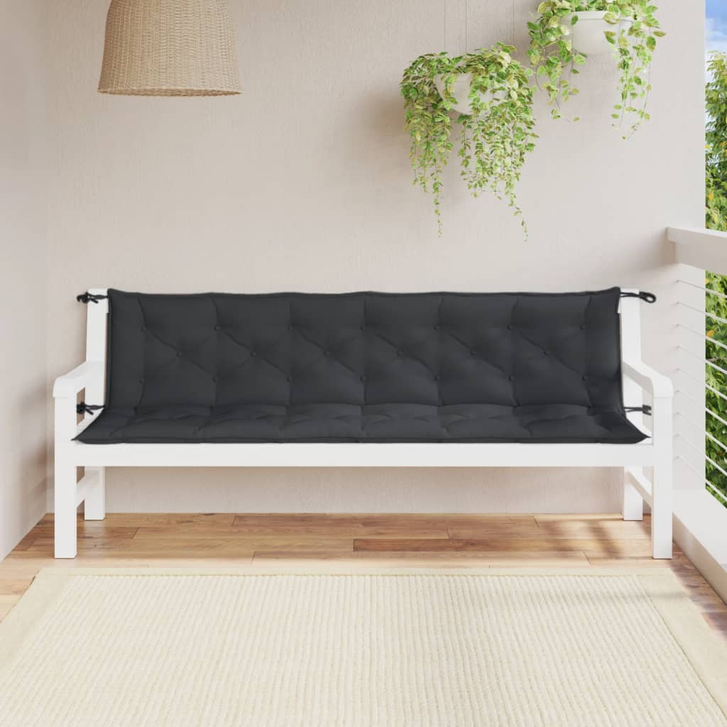 vidaXL Pernă bancă de grădină 2 buc melanj antracit 200x50x7 cm textil vidaXL Pernă bancă de grădină 2 buc melanj antracit 200x50x7 cm textil