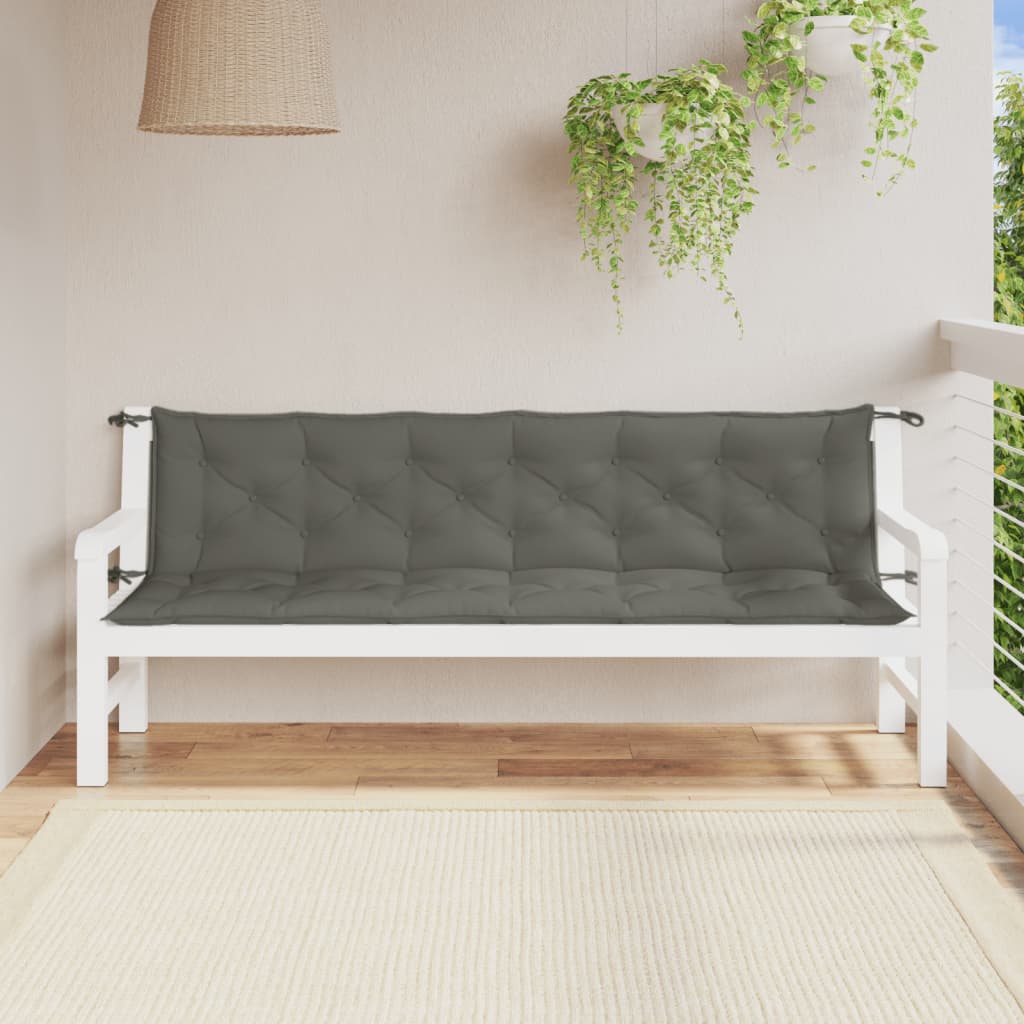 vidaXL Pernă bancă de grădină 2buc melanj gri închis 200x50x7cm textil vidaXL Pernă bancă de grădină 2buc melanj gri închis 200x50x7cm textil