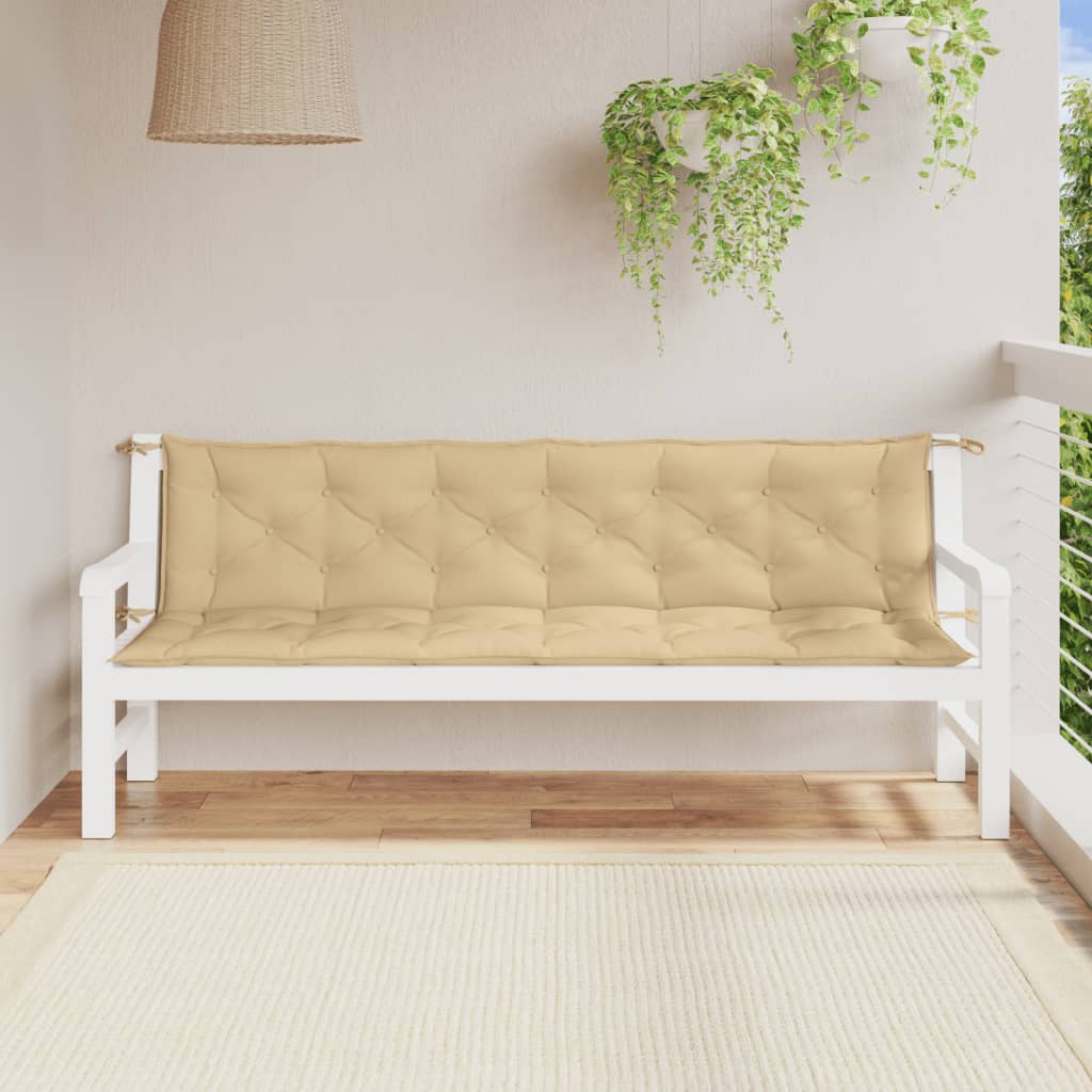 vidaXL Pernă bancă de grădină, 2 buc., melanj bej, 200x50x7 cm, textil vidaXL Pernă bancă de grădină, 2 buc., melanj bej, 200x50x7 cm, textil