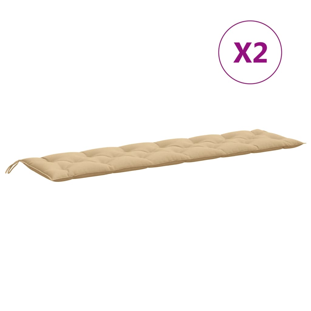 vidaXL Pernă bancă de grădină, 2 buc., melanj bej, 200x50x7 cm, textil vidaXL Pernă bancă de grădină, 2 buc., melanj bej, 200x50x7 cm, textil