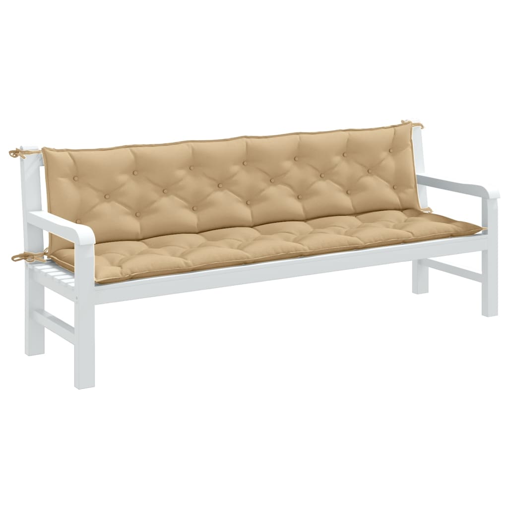 vidaXL Pernă bancă de grădină, 2 buc., melanj bej, 200x50x7 cm, textil vidaXL Pernă bancă de grădină, 2 buc., melanj bej, 200x50x7 cm, textil