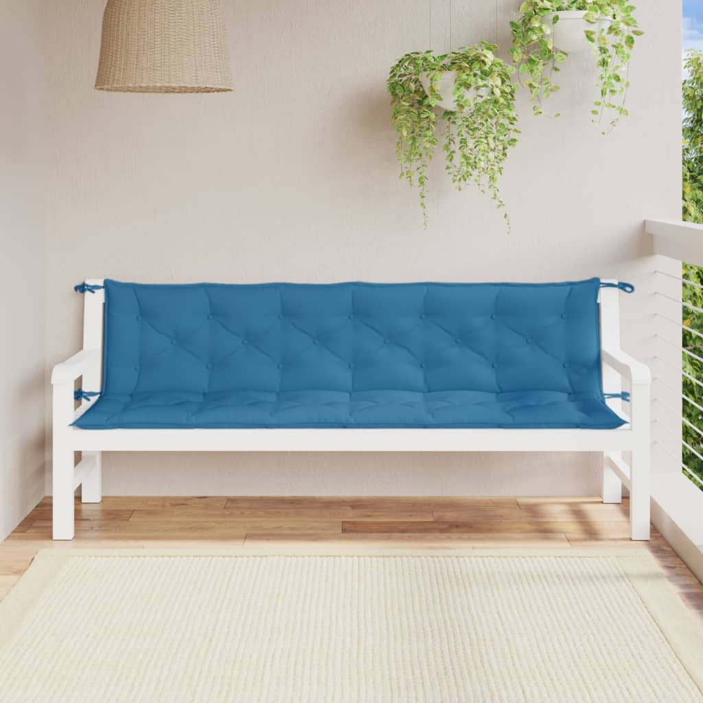 vidaXL Pernă bancă de grădină 2 buc melanj albastru 200x50x7 cm textil