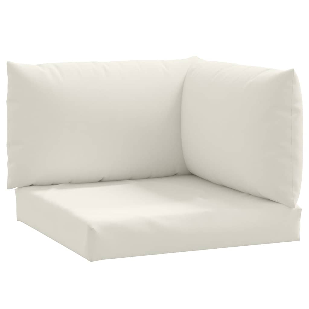 vidaXL Perne de paleți, 3 buc., melanj crem, material textil