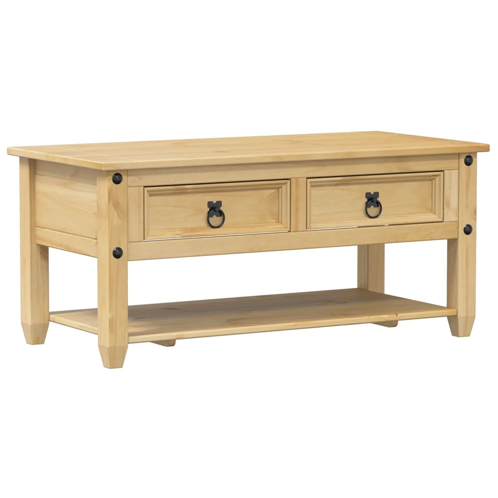 vidaXL Măsuță de cafea cu sertare Corona, 100x48x45 cm, lemn masiv pin