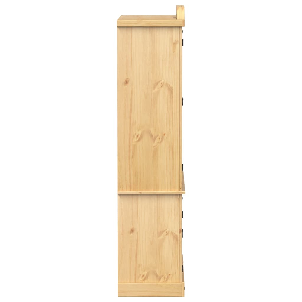 vidaXL Vitrină din sticlă „Corona” 103,5x42x180 cm, lemn masiv de pin