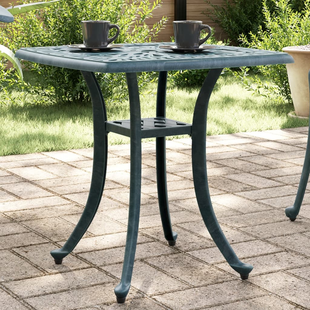 vidaXL Masă de grădină, verde, 53x53x53 cm, aluminiu turnat vidaXL Masă de grădină, verde, 53x53x53 cm, aluminiu turnat