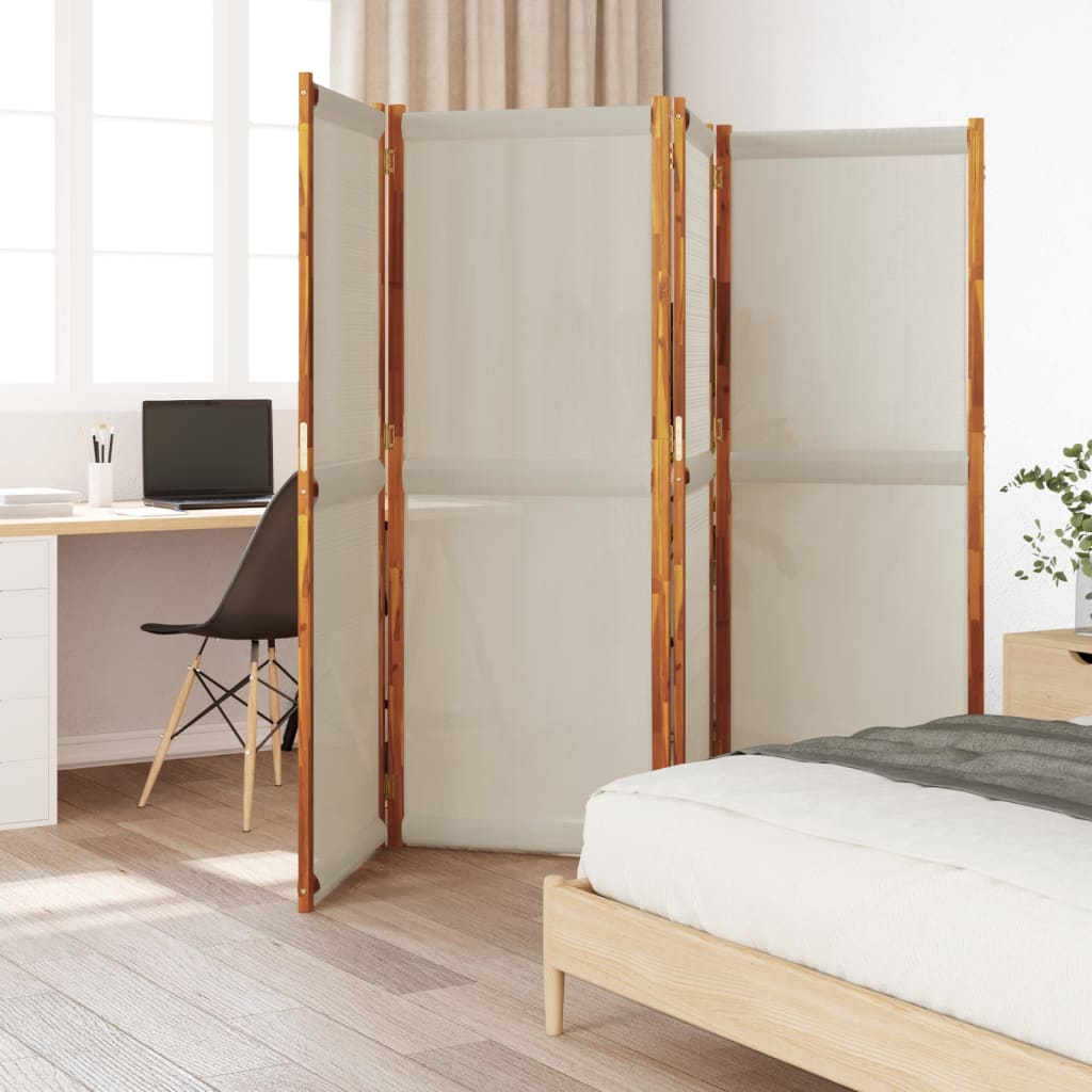 vidaXL Paravan de cameră cu 4 panouri, gri deschis, 280x180 cm vidaXL Paravan de cameră cu 4 panouri, gri deschis, 280x180 cm