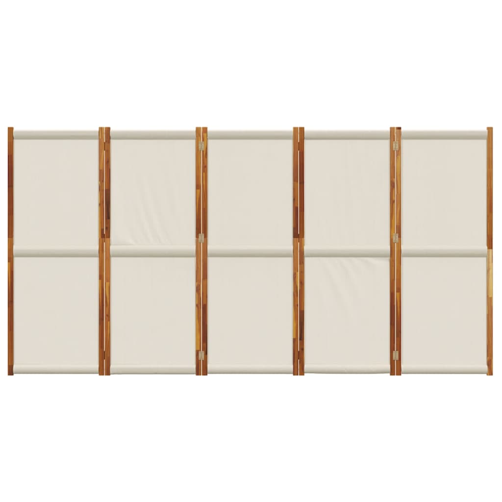 vidaXL Paravan de cameră cu 5 panouri, gri deschis, 350x180 cm