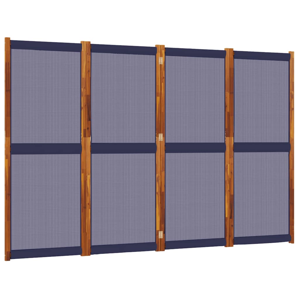 vidaXL Paravan de cameră cu 4 panouri, albastru închis, 280x180 cm vidaXL Paravan de cameră cu 4 panouri, albastru închis, 280x180 cm
