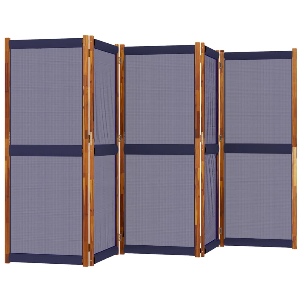 vidaXL Paravan de cameră cu 5 panouri, albastru închis, 350x180 cm vidaXL Paravan de cameră cu 5 panouri, albastru închis, 350x180 cm