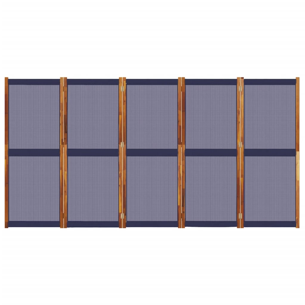 vidaXL Paravan de cameră cu 5 panouri, albastru închis, 350x180 cm vidaXL Paravan de cameră cu 5 panouri, albastru închis, 350x180 cm