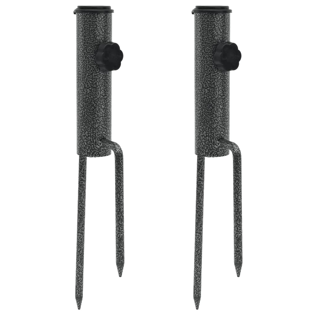 vidaXL Suporturi de umbrelă cu țăruși, 2 buc. 9x35 cm oțel galvanizat vidaXL Suporturi de umbrelă cu țăruși, 2 buc. 9x35 cm oțel galvanizat