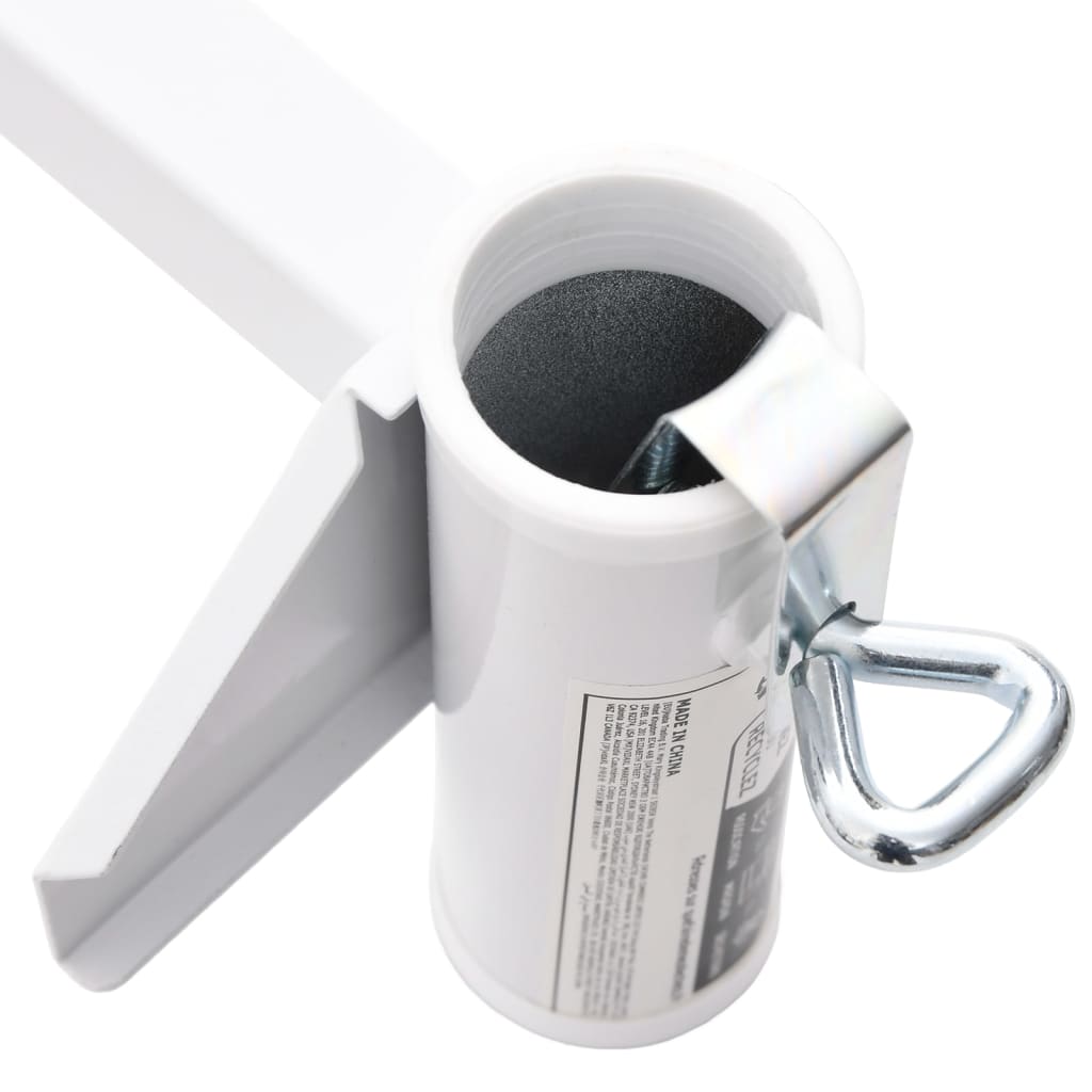 vidaXL Clemă de umbrelă pentru balcon, alb, 38 mm, oțel vidaXL Clemă de umbrelă pentru balcon, alb, 38 mm, oțel