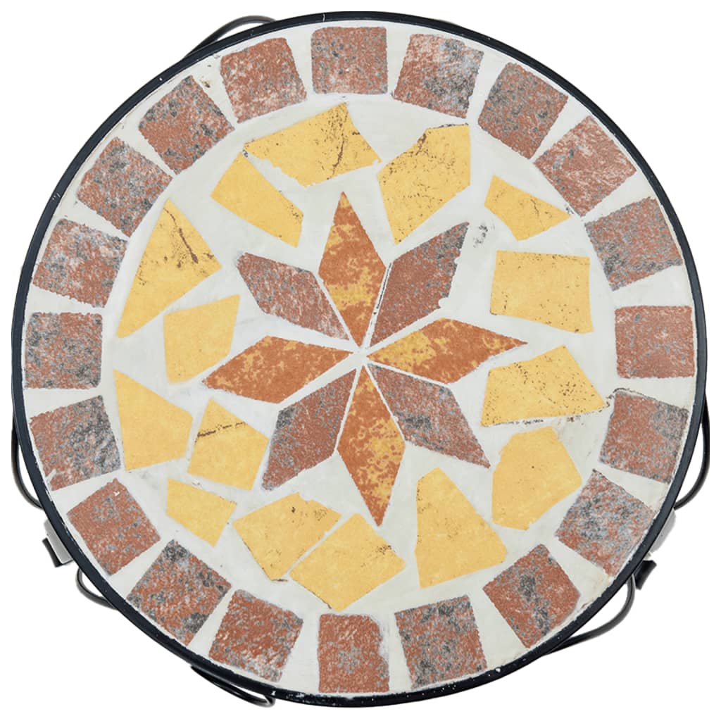 vidaXL Suporturi pentru plante, 3 buc., cărămiziu și alb, ceramică vidaXL Suporturi pentru plante, 3 buc., cărămiziu și alb, ceramică