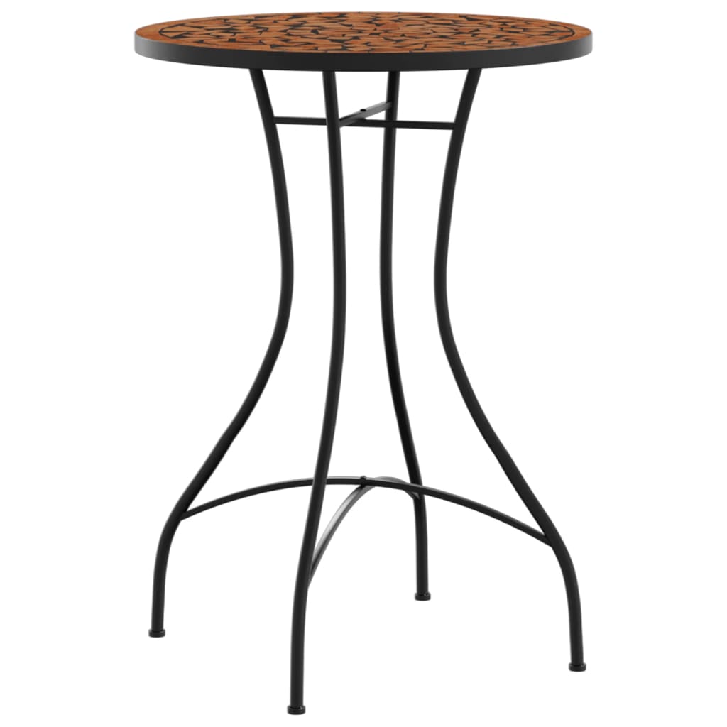 vidaXL Masă de bistro, cărămiziu, Ø50x70 cm, ceramică, model mozaic vidaXL Masă de bistro, cărămiziu, Ø50x70 cm, ceramică, model mozaic