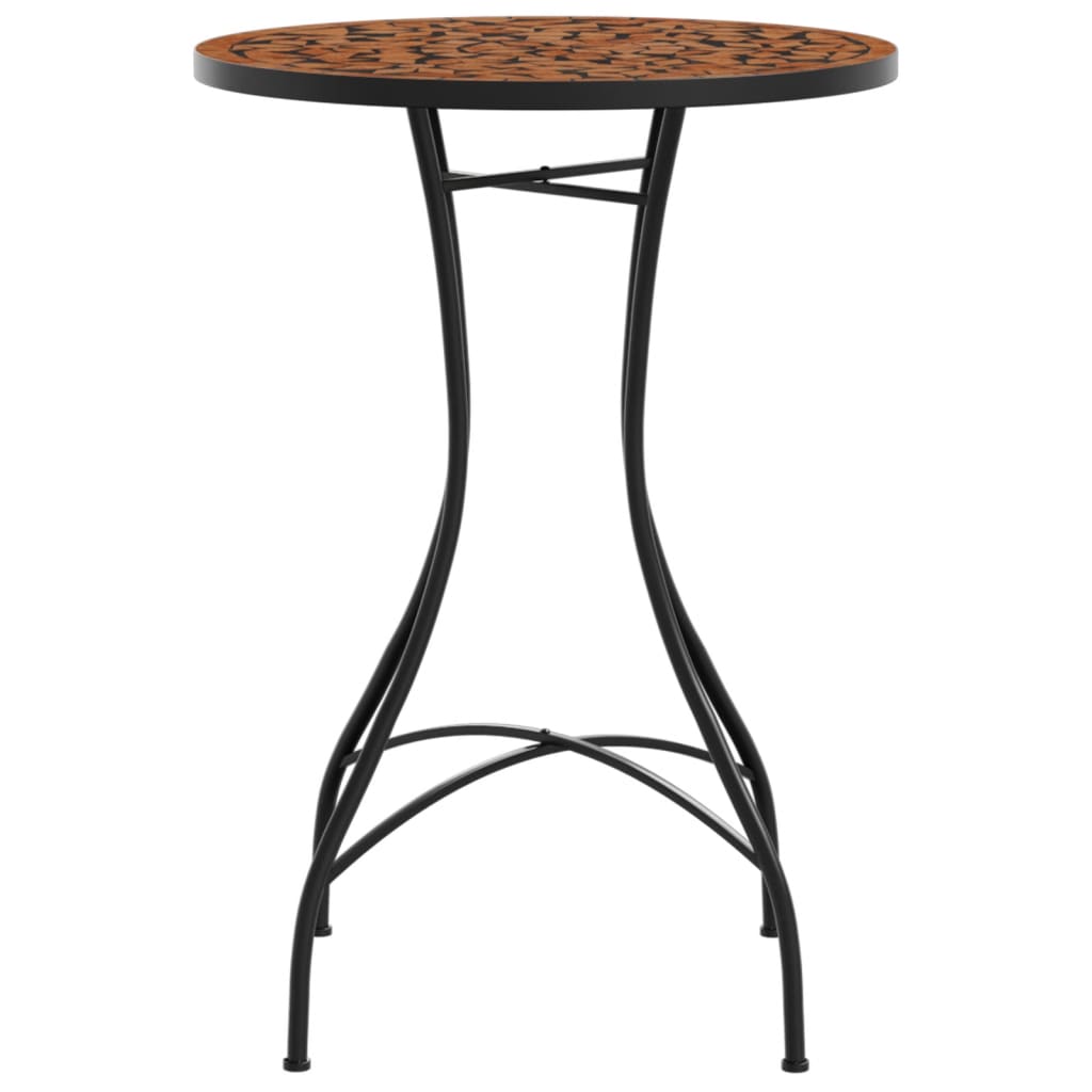 vidaXL Masă de bistro, cărămiziu, Ø50x70 cm, ceramică, model mozaic vidaXL Masă de bistro, cărămiziu, Ø50x70 cm, ceramică, model mozaic