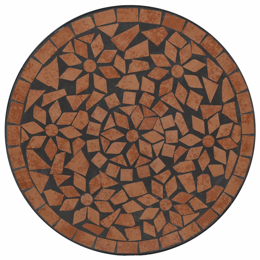 vidaXL Masă de bistro, cărămiziu, Ø50x70 cm, ceramică, model mozaic vidaXL Masă de bistro, cărămiziu, Ø50x70 cm, ceramică, model mozaic