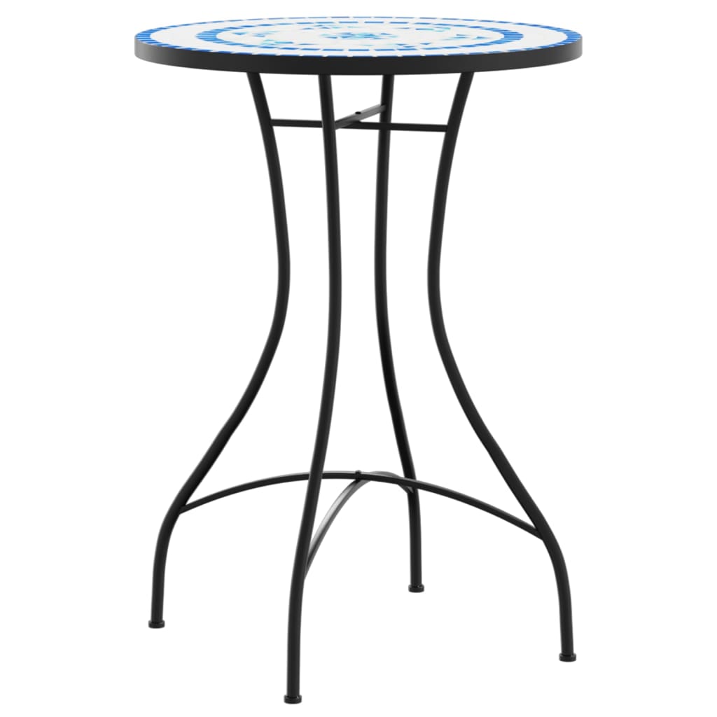 vidaXL Masă de bistro, albastru și alb, Ø50x70 cm, ceramică, mozaic vidaXL Masă de bistro, albastru și alb, Ø50x70 cm, ceramică, mozaic