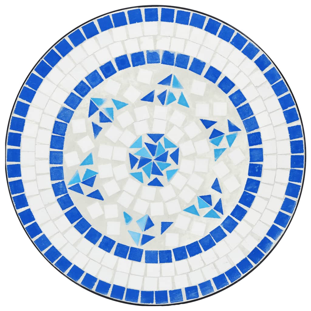 vidaXL Masă de bistro, albastru și alb, Ø50x70 cm, ceramică, mozaic vidaXL Masă de bistro, albastru și alb, Ø50x70 cm, ceramică, mozaic