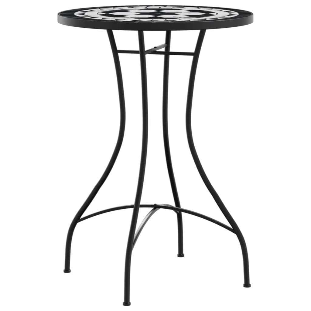 vidaXL Masă de bistro, negru și alb, Ø50x70 cm, ceramică, mozaic vidaXL Masă de bistro, negru și alb, Ø50x70 cm, ceramică, mozaic