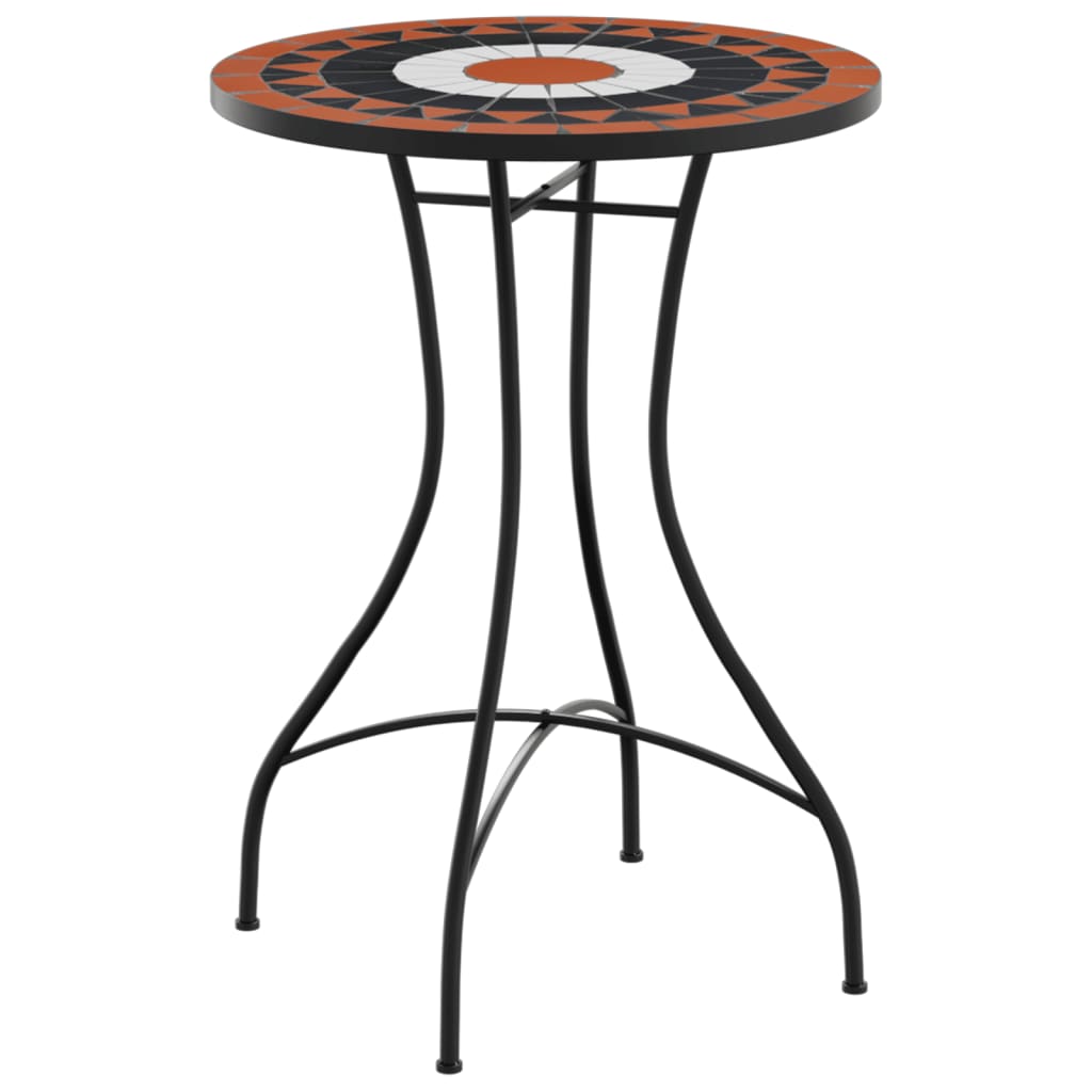 vidaXL Masă de bistro mozaic, cărămiziu și alb, Ø50x70 cm, ceramică vidaXL Masă de bistro mozaic, cărămiziu și alb, Ø50x70 cm, ceramică