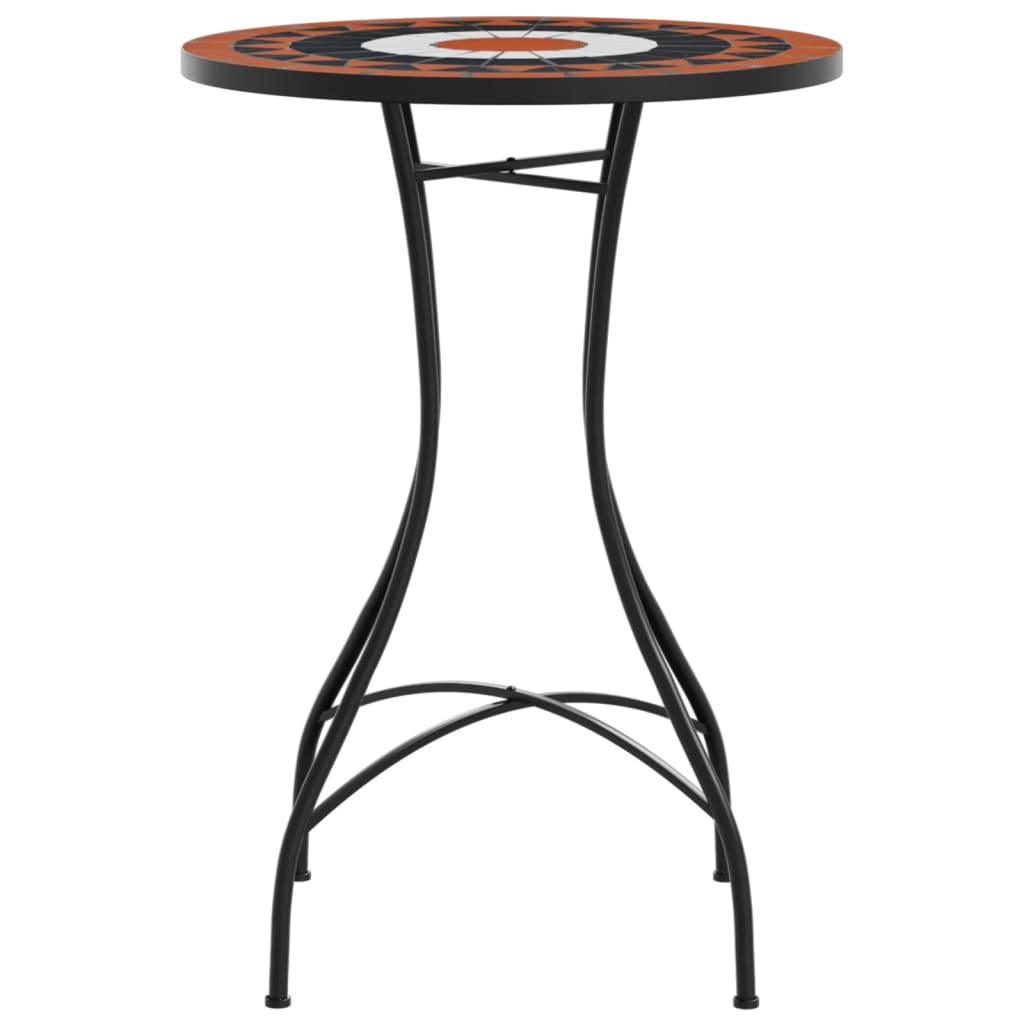 vidaXL Masă de bistro mozaic, cărămiziu și alb, Ø50x70 cm, ceramică vidaXL Masă de bistro mozaic, cărămiziu și alb, Ø50x70 cm, ceramică