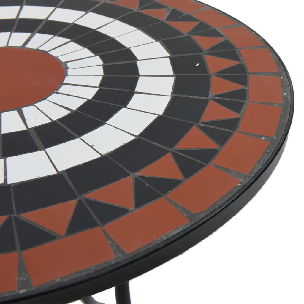 vidaXL Masă de bistro mozaic, cărămiziu și alb, Ø50x70 cm, ceramică vidaXL Masă de bistro mozaic, cărămiziu și alb, Ø50x70 cm, ceramică