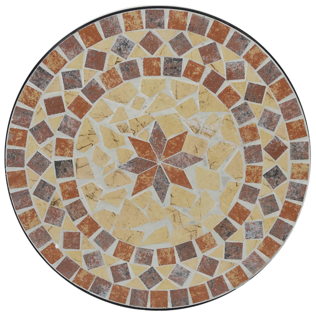 vidaXL Masă de bistro mozaic, cărămiziu și alb, Ø50x70 cm, ceramică