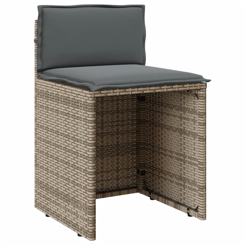 vidaXL Set bistro cu perne, 3 piese, bej, poliratan