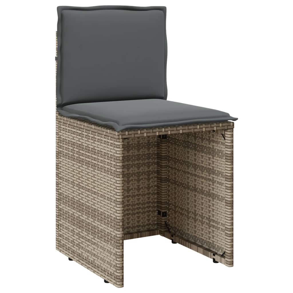 vidaXL Set bistro cu perne, 3 piese, bej, poliratan