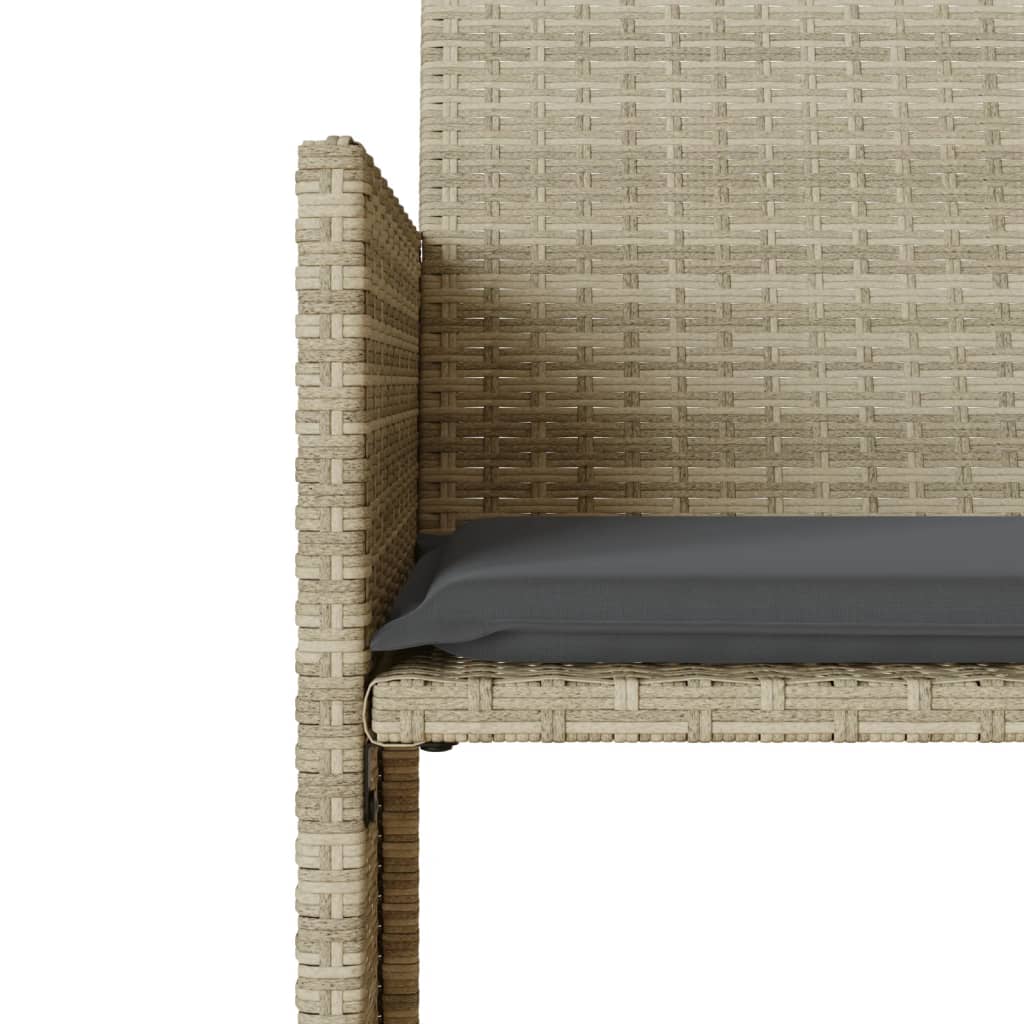 vidaXL Canapea de grădină cu 2 locuri cu masă și scaune gri poliratan