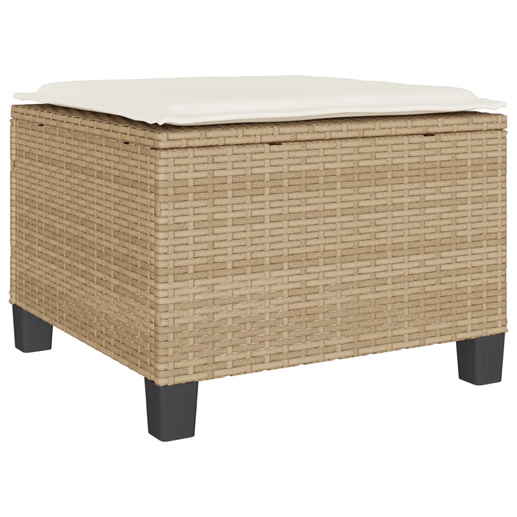 vidaXL Set bistro cu perne, 3 piese, bej, poliratan