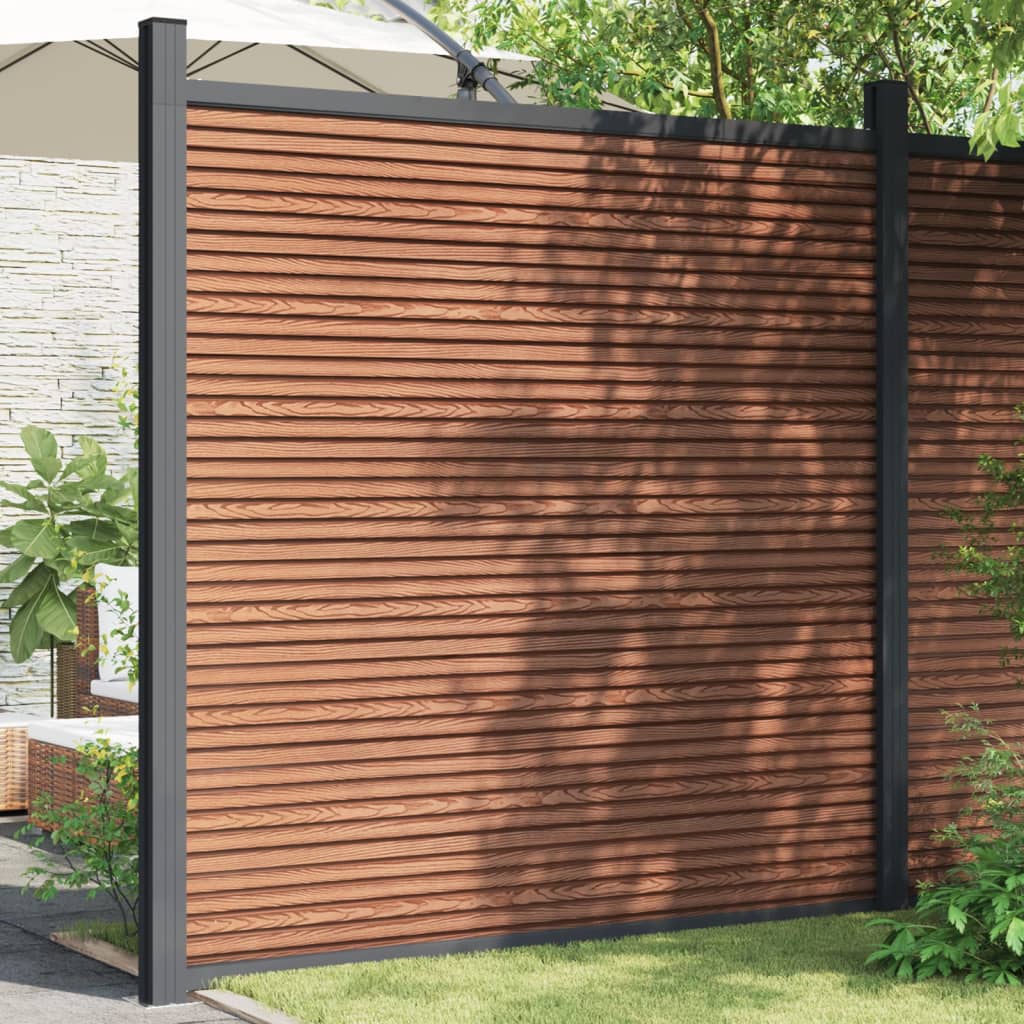 vidaXL Panouri de gard, maro, 180x186 cm, WPC vidaXL Panouri de gard, maro, 180x186 cm, WPC