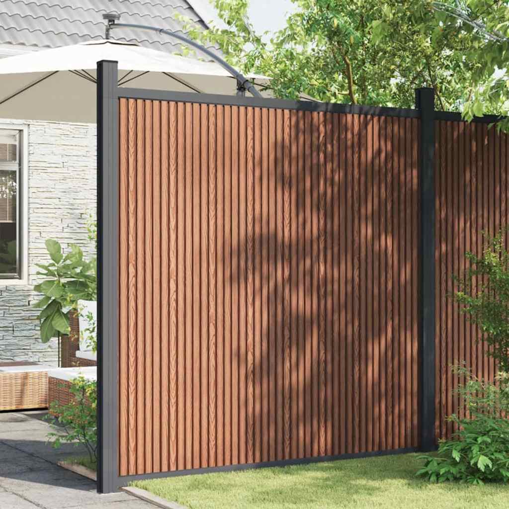 vidaXL Panouri de gard, maro, 173x186 cm, WPC vidaXL Panouri de gard, maro, 173x186 cm, WPC