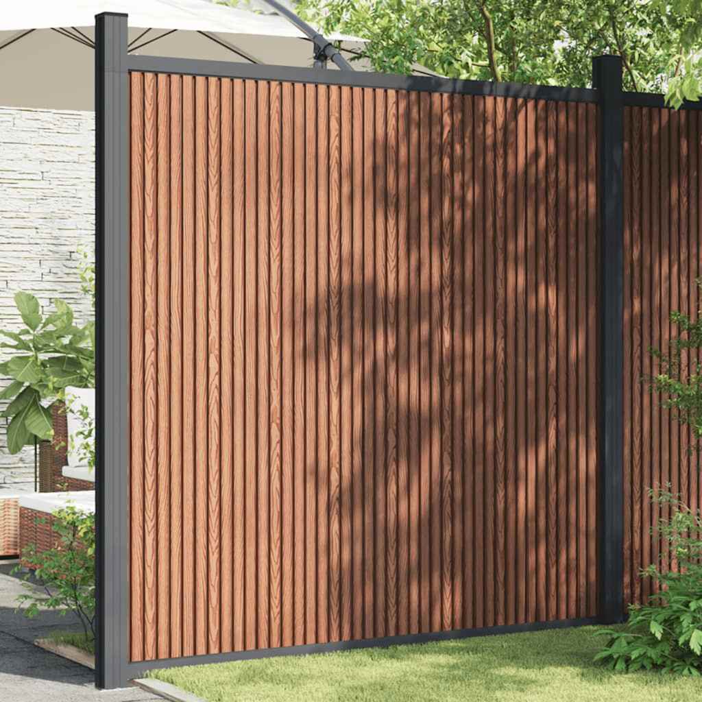 vidaXL Panouri de gard, maro, 173x186 cm, WPC vidaXL Panouri de gard, maro, 173x186 cm, WPC