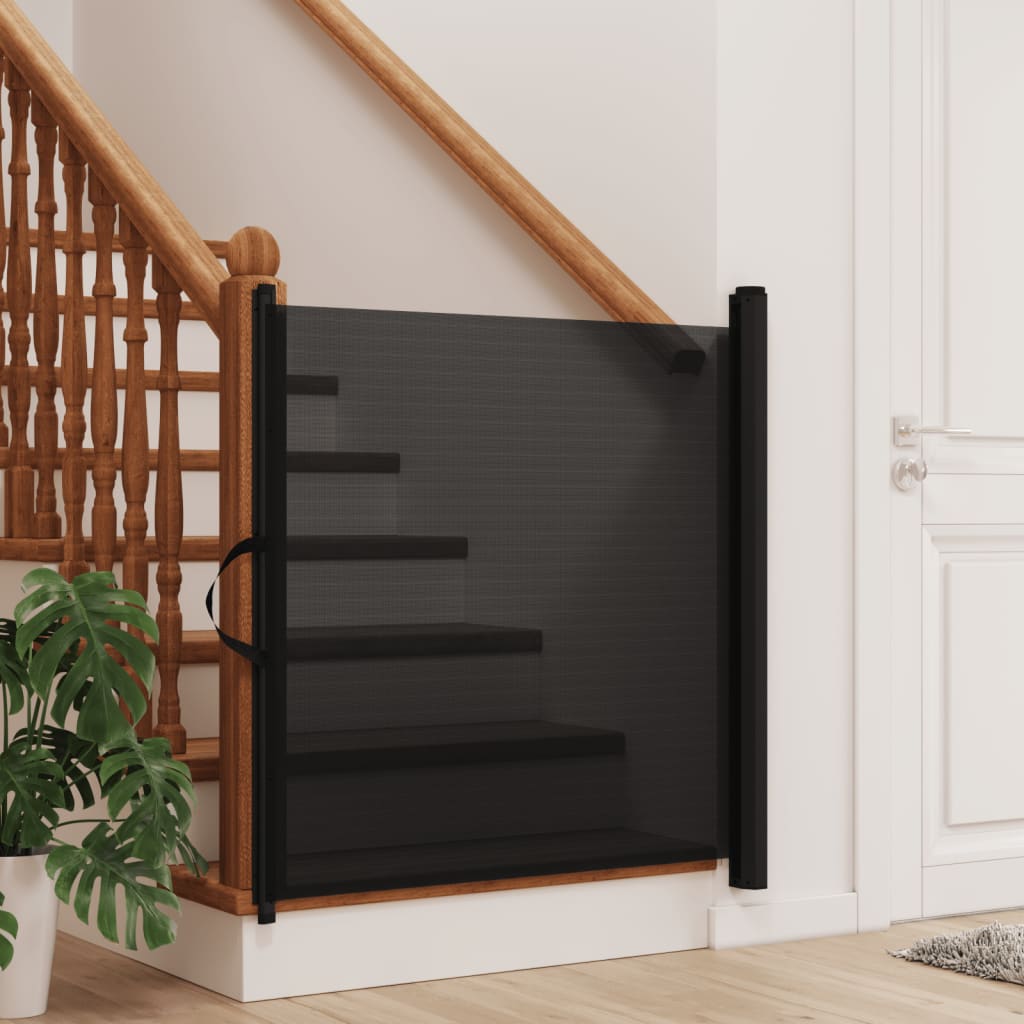 vidaXL Poartă retractabilă animale de companie, negru, 102,5x125 cm vidaXL Poartă retractabilă animale de companie, negru, 102,5x125 cm