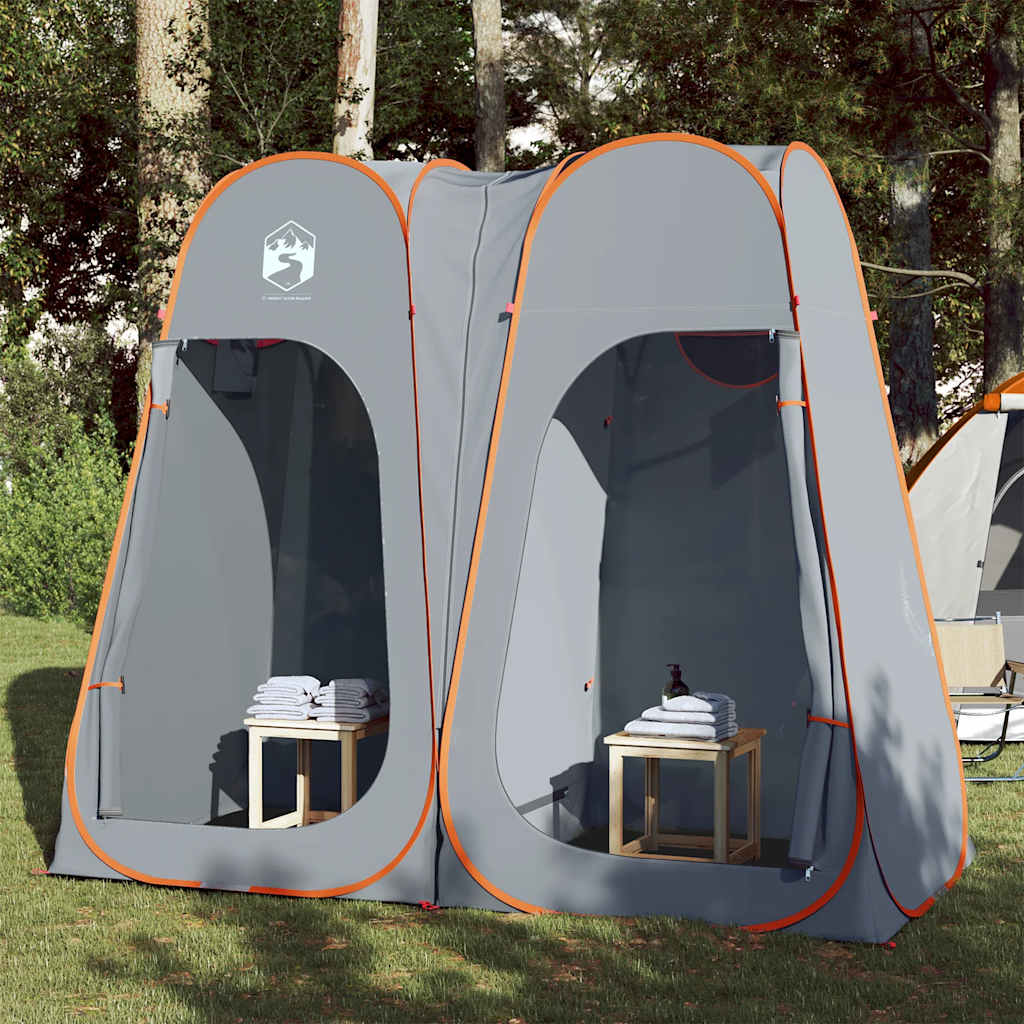 vidaXL Cort de intimitate pop-up, gri și portocaliu, impermeabil vidaXL Cort de intimitate pop-up, gri și portocaliu, impermeabil