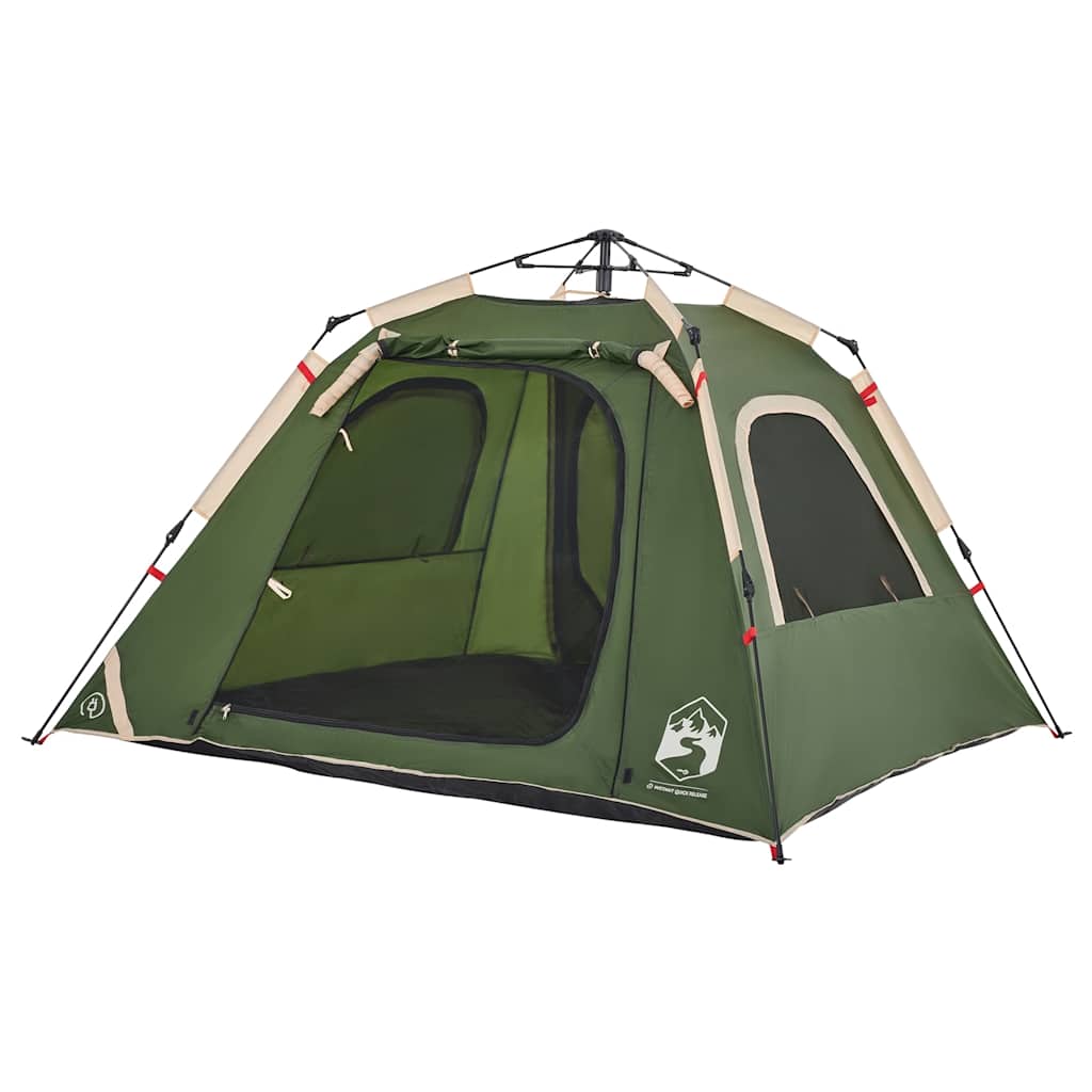vidaXL Cort de camping cupolă 4 persoane, setare rapidă, verde