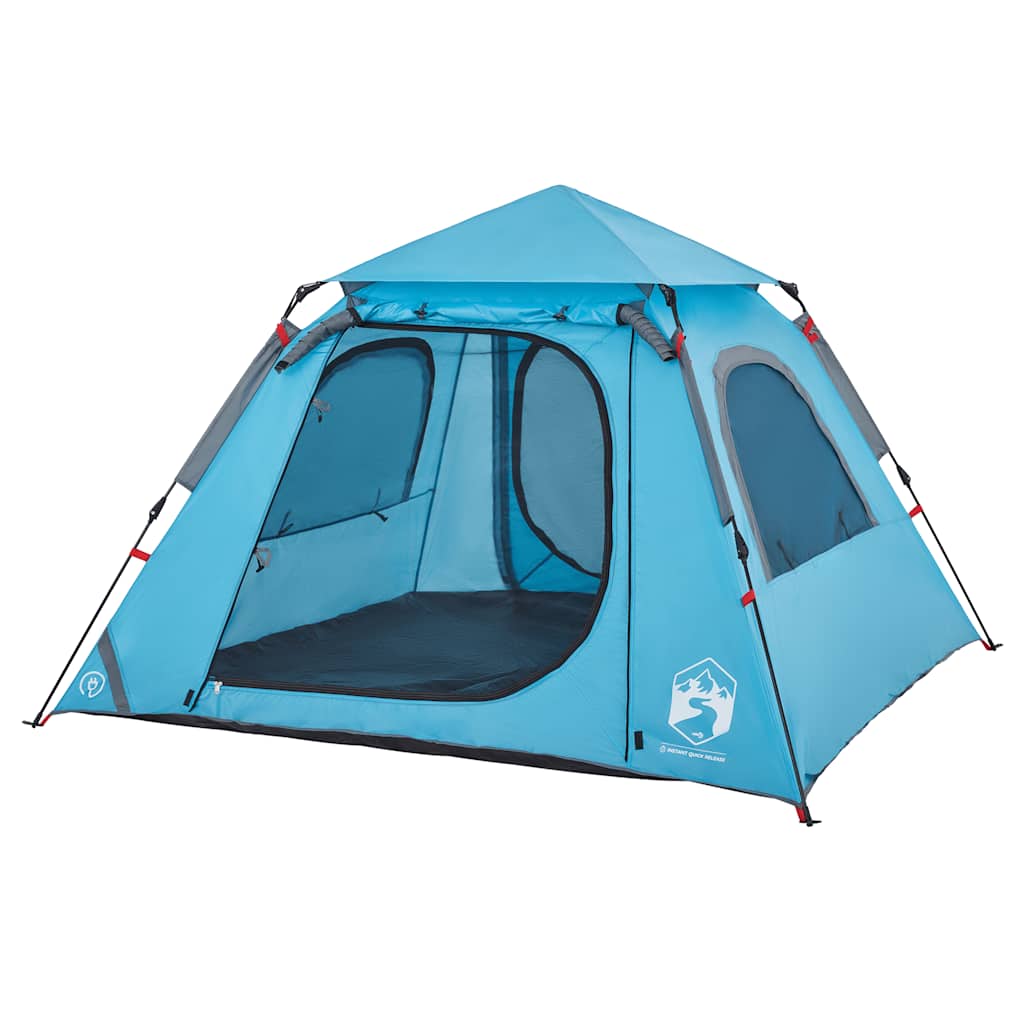 vidaXL Cort de camping cupolă 4 persoane, setare rapidă, albastru