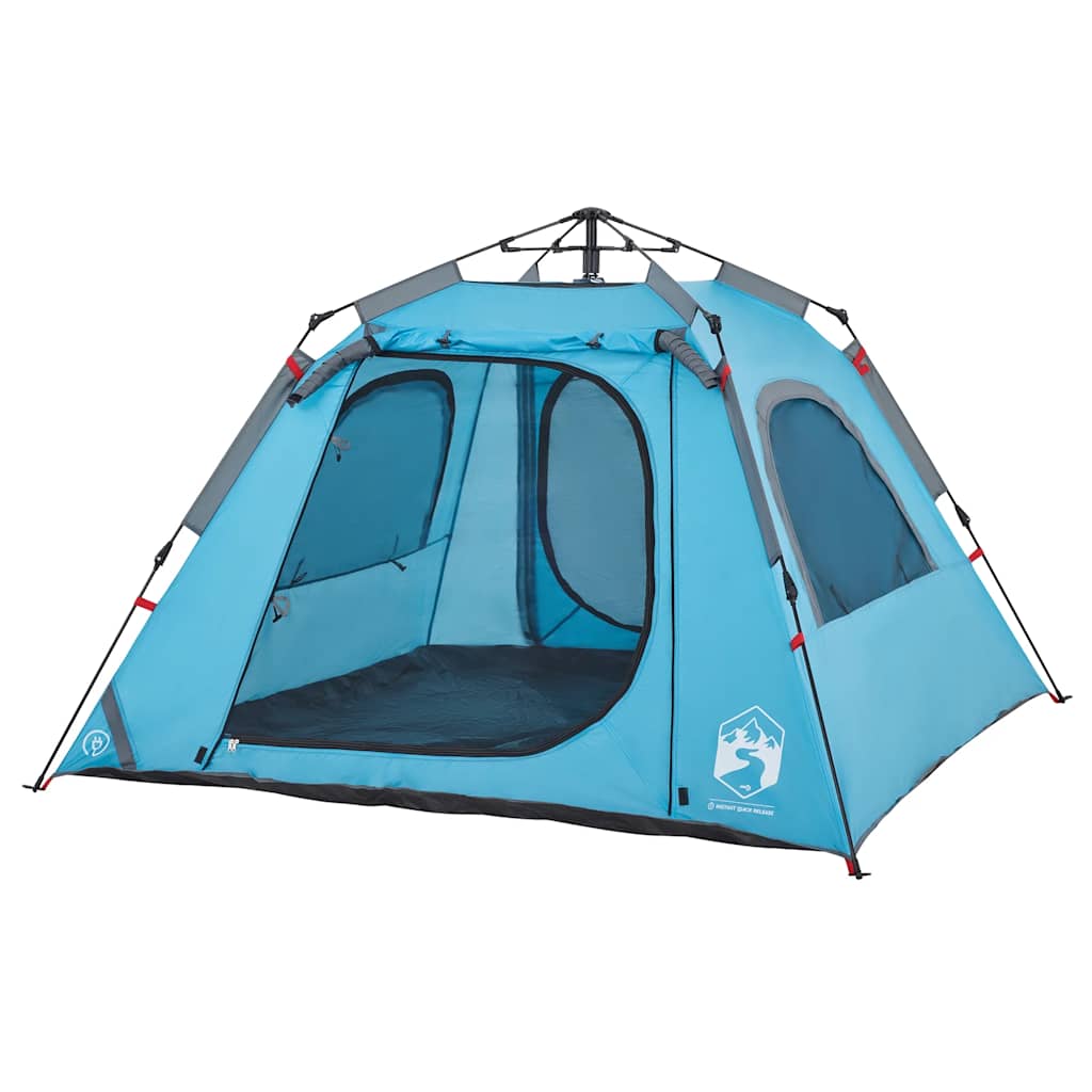 vidaXL Cort de camping cupolă 4 persoane, setare rapidă, albastru