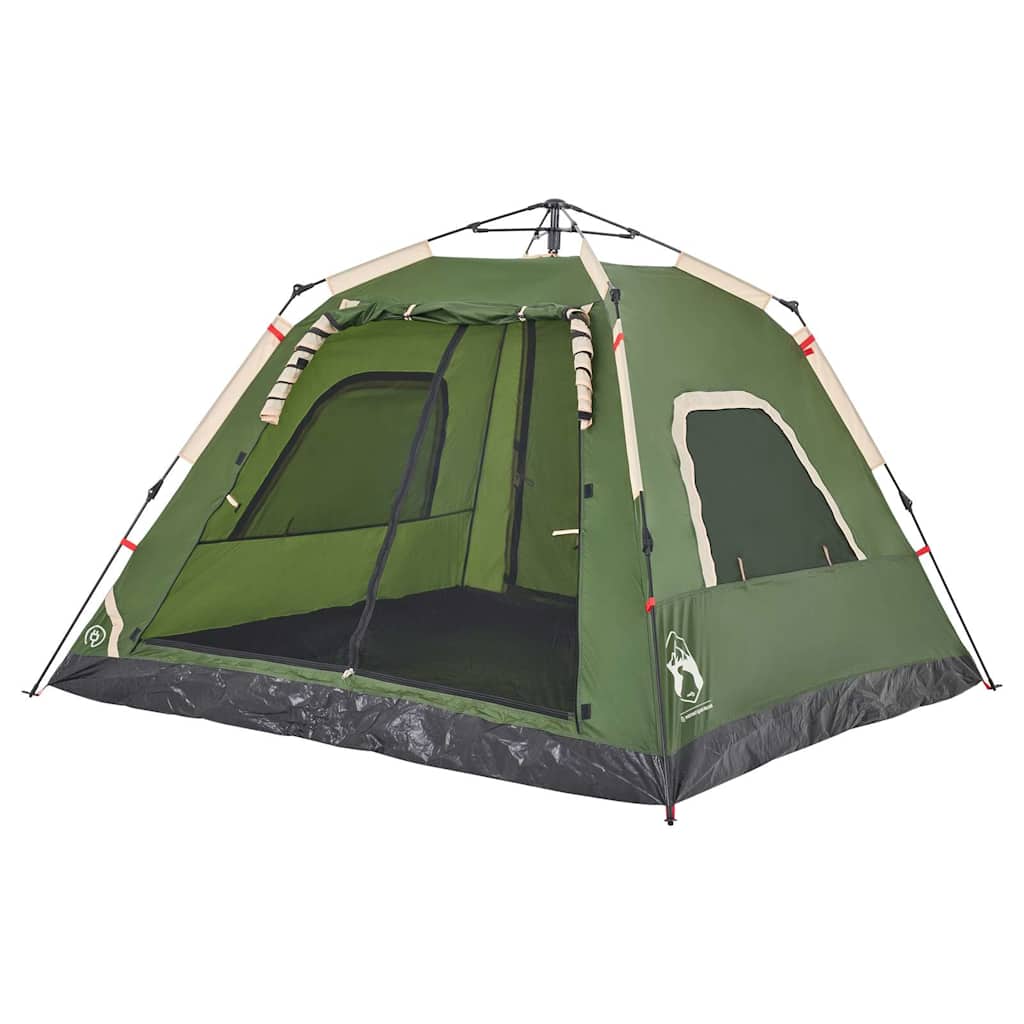 vidaXL Cort de camping cupolă 5 persoane, setare rapidă, verde