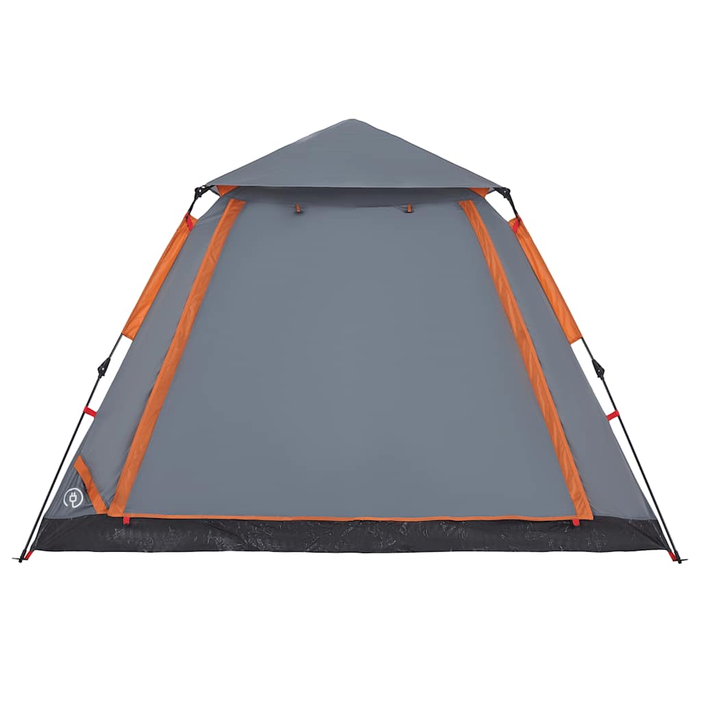 vidaXL Cort camping cupolă 5 persoane, gri/portocaliu, setare rapidă vidaXL Cort camping cupolă 5 persoane, gri/portocaliu, setare rapidă