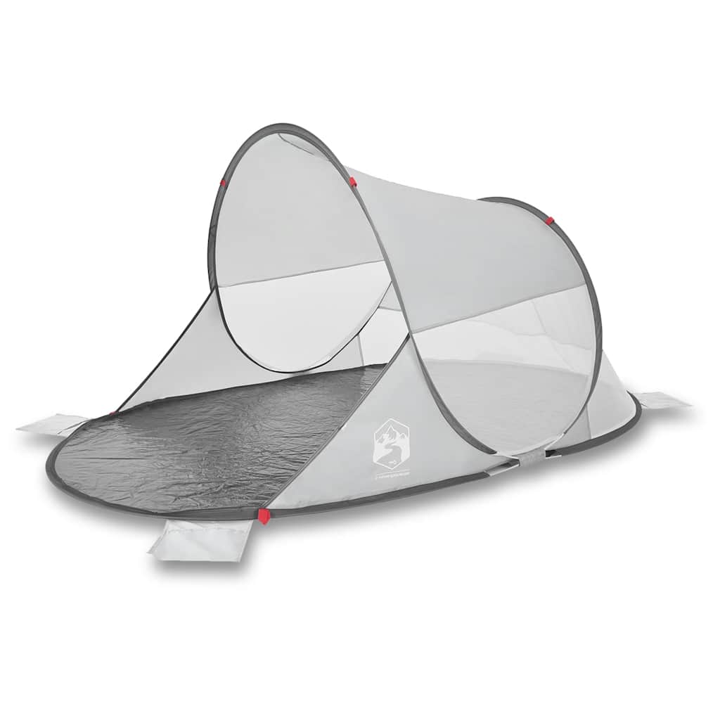 vidaXL Cort de plajă pop-up, gri, impermeabil