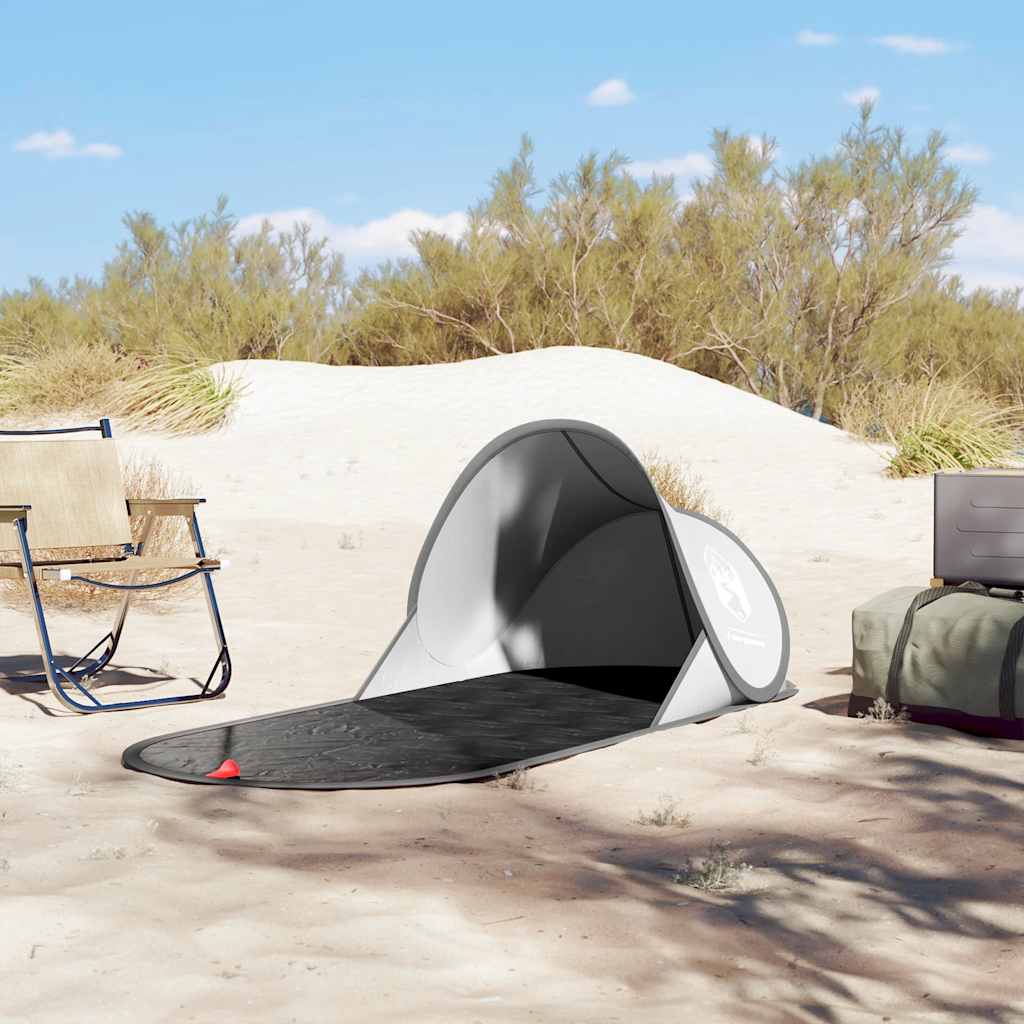 vidaXL Cort de plajă pop-up, gri, impermeabil