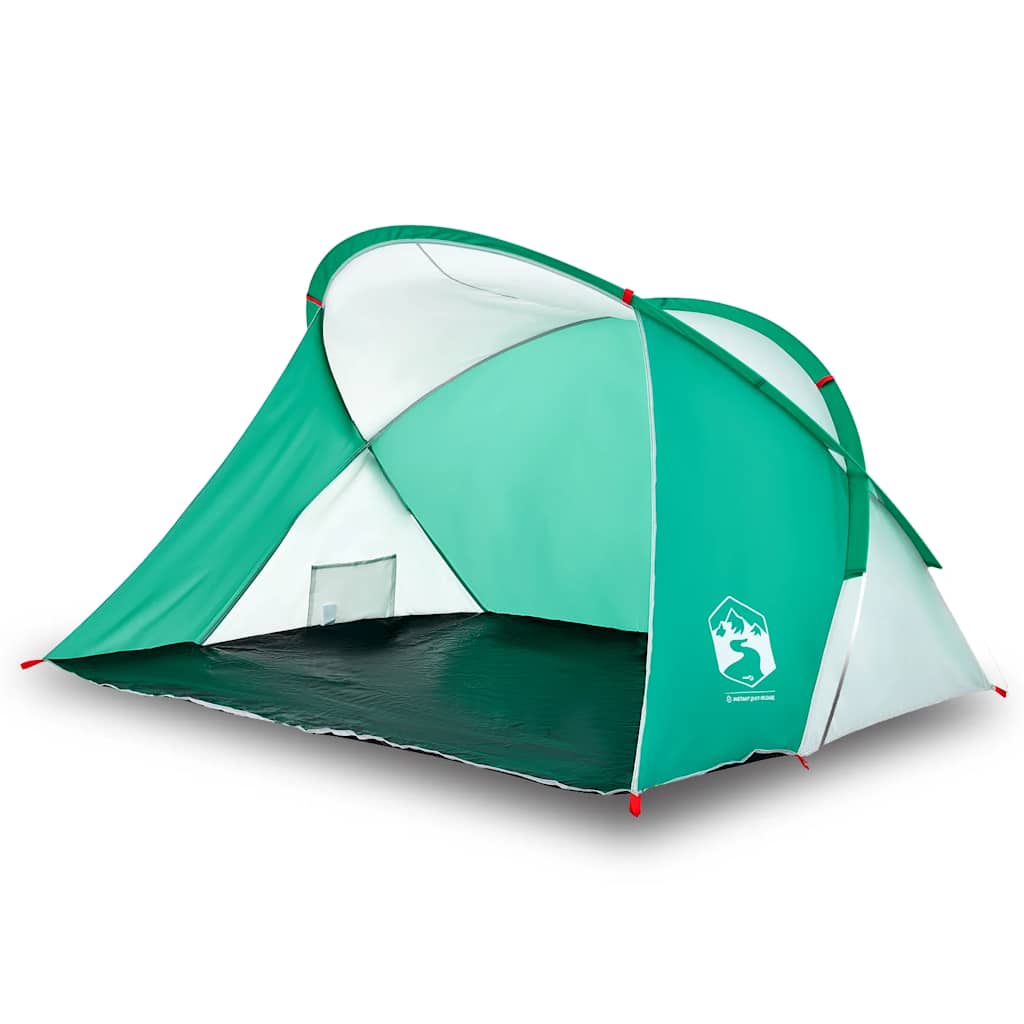 vidaXL Cort de plajă 2 persoane pop-up, verde marin, impermeabil