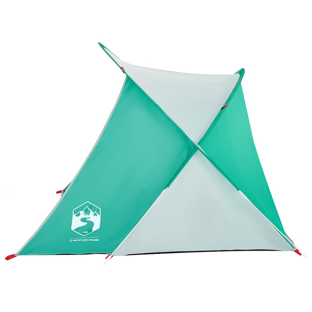 vidaXL Cort de plajă 2 persoane pop-up, verde marin, impermeabil